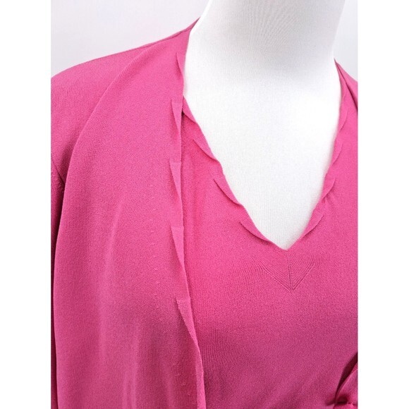 Lafayette 148 Tank Top And Cardigan Sweater Barbie Pink Knit Size Medium M - Picture 3 of 9